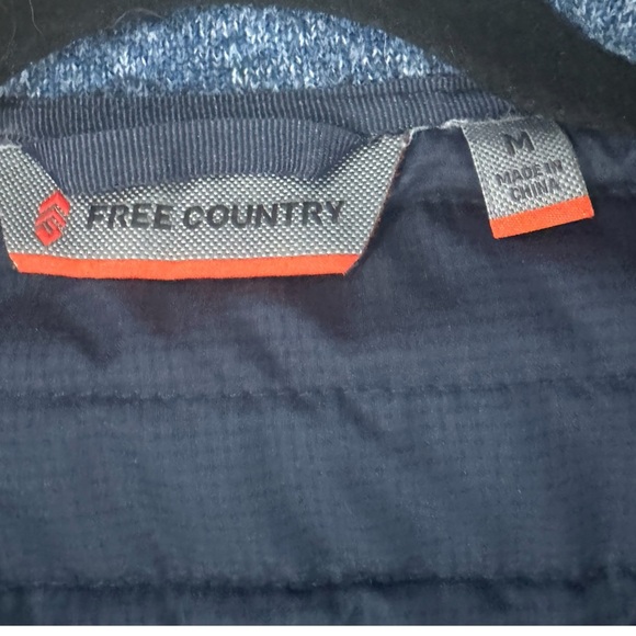 Free Country Men's Frore II Knit Fleece Jacket Sz Medium Blue Full Zip Collared - Picture 13 of 15